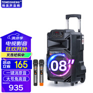 TEMEISHENG 特美聲SL12-31廣場(chǎng)舞音響帶KTV美聲話筒大音量移動(dòng)K歌會(huì)議唱歌音響戶外音響大功率手提藍(lán)牙音箱 8寸標(biāo)配+2支無(wú)線話筒+大禮包