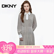唐可娜兒（DKNY）【京東奧萊】新款格子連衣裙女春秋季新款長袖氣質中長款裙子W141 W1412Z13-243 XS