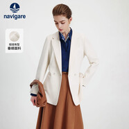 Navigare意大利小帆船女士通勤休閑西服簡(jiǎn)約利落西裝外套2331804506 白 M 