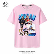 COMIC SOUL球星莫蘭特庫茲馬鮑爾奇才13號普爾歐文東契奇T恤 短袖歐美式潮流 普爾13號手勢五頭像-粉色 2XL 短袖180