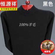 恒源祥純100羊毛衫男半高領(lǐng)冬季大碼純色毛衣羊毛針織衫男加厚 半高 領(lǐng)黑色 L 175碼(適合140-160斤)