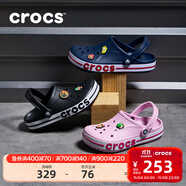 卡駱馳（CROCS）洞洞鞋貝雅卡駱班輕便耐磨一腳蹬休閑鞋|205089 黑色/白色-066 44 (280mm)