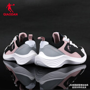 喬丹QIAODAN運動(dòng)鞋秋季女鞋皮面跑步鞋休閑鞋老爹鞋子學(xué)生R 喬丹白/黑色-0222F 40