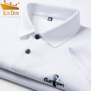 金盾（KIN DON）夏季短袖polo衫男2025新款高端商務(wù)休閑翻領(lǐng)t恤上衣 白色 均碼 m