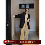 三吉黑花【片刻定格】闊腿褲女2024新款老爹休閑褲軟糯風(fēng)長(zhǎng)褲寬松 卡其 現(xiàn)貨 S