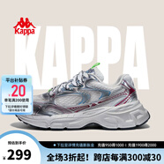 KAPPA卡帕男鞋網(wǎng)面運(yùn)動鞋男夏季新款網(wǎng)鞋透氣休閑老爹鞋子男薄款跑步鞋 冷灰色/新年紅 39