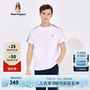 Hush Puppies暇步士男裝夏季復(fù)古運(yùn)動(dòng)純棉短袖T恤 019白色1 XL