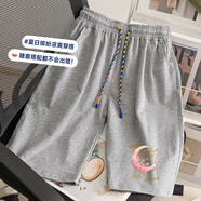 一寸相思多巴胺白色短袖t恤女純棉夏裝2025夏季新款爆款寬松大碼體恤上衣 灰色-月亮蝴蝶 2XL (125-145斤）