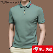 奇阿瑪尼亞短袖t恤男士純棉翻領(lǐng)夏季新款高端休閑冰絲polo衫 8813綠色 3XL 185【建議170-190斤】