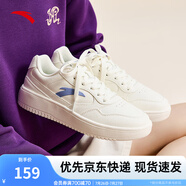 安踏輕松板鞋厚底小白鞋女鞋2025夏季學(xué)生增高百搭運(yùn)動鞋子輕便休閑鞋 【小logo】象牙白/丁香藍(lán)-3 37.5