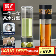 富光雙層玻璃杯 茶水分離泡茶杯子 高硼硅玻璃水杯商務便攜男士300ml