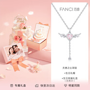 范琦（Fanci）天使之心項鏈女翅膀銀鎖骨鏈生日閨蜜紀(jì)念日禮物送女友 生日禮盒(聯(lián)系客服付費打印照片)
