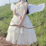 歌百夢全款現(xiàn)貨芙拉小姐jsk華麗洛麗塔 Lolita全新甜美吊帶生日禮服裙 生成色jsk【送拖尾+蝴蝶結(jié)】 送 S