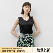 顏域白色打底背心女士2024新款春季時尚通勤內搭氣質百搭無袖上衣 黑色 M 38