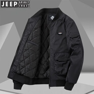 JEEP SPIRIT棉襖男士2025秋冬新款棉服加厚飛行棉衣工裝夾克美式男外套 908A-棉服-黑色 [品牌專(zhuān)柜同款] XL 建議145-165斤