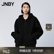JNBY/江南布衣春秋毛針織衫舒適寬松休閑連帽開襟開衫長袖5O1310240 001/本黑 S