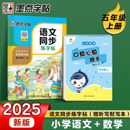 2025秋同步訓(xùn)練五年級(jí)語(yǔ)文數(shù)學(xué)上冊(cè) 套裝2冊(cè) 小學(xué)五年級(jí)語(yǔ)文同步練字帖數(shù)學(xué)口算心算題卡