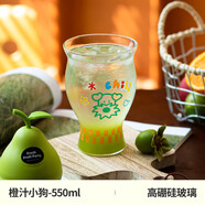 半房ins風高硼硅玻璃杯咖啡杯果汁杯子牛奶家用水杯啤酒 橙汁小狗