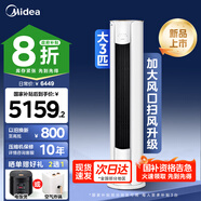 美的（Midea）美的空調(diào)大3匹新一級能效變頻冷暖家用柜機酷省電 智行二代自清潔升級款WiFi智控客廳圓柱立式2匹 大3匹 一級能效 智行二代25年升級款