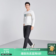 萊克斯頓【商場(chǎng)同款】男裝2025春季新款修身彈力牛仔褲男面料直筒長(zhǎng)褲男 常規(guī) 深藍(lán)偏黑04【秋款】厚度 32
