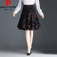 皮爾卡丹氣質(zhì)優(yōu)雅印花半身裙春秋冬新品a字碎花短裙女百搭傘裙媽媽小個子 紅花(春秋款) M 腰圍2尺