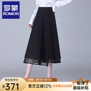 羅蒙（ROMON）高端半身裙春秋季2025新款垂感紗裙一片式網(wǎng)紗中長(cháng)款傘裙a字裙子 黑色 L 28/L 二尺一