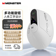 魔聲（Monster）【全網(wǎng)熱賣(mài)】無(wú)線(xiàn)藍牙鼠標人體工學(xué)垂直立式多功能中大手鼠標充電雙模2.4G辦公臺式電腦送男友禮物 M2 MAX 經(jīng)典白【人體工學(xué)垂直握感/雙模切換】 2.4G+藍牙