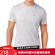 Tommy Hilfiger希爾費格 夏季男士純色短袖左胸小LOGO棉質(zhì)T恤衫 038深灰色 M