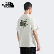 The North Face北面短袖T恤情侶款戶外舒適透氣8DEU 米白色/QLI L