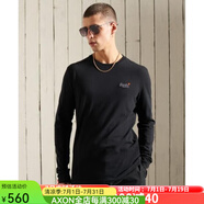 superdry極度干燥男士T恤長(zhǎng)袖圓領(lǐng)舒適休閑 BLACK 4XL