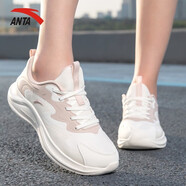 anta kids安踏女鞋夏季鞋子跑鞋網(wǎng)面跑步鞋網(wǎng)鞋透氣休閑鞋官運(yùn)動(dòng)鞋女 象牙白/藕灰色/5573 【網(wǎng)面透氣 38.5