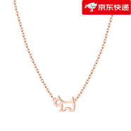 AGATHA【新品】/臻我鏤空小狗項鏈鎖骨鏈法式優(yōu)雅輕奢禮物女生 玫瑰金鏤空小狗項鏈-_42-45cm