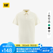 CAT卡特短袖polo衫男士經(jīng)典華夫格面料舒適百搭短袖polo領(lǐng)t 白色 XL