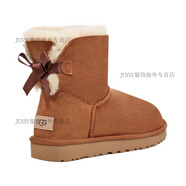 UGG女士防潑水防污涂層雪地靴貝莉蝴蝶結短靴1016501 栗子棕色-CHE 40