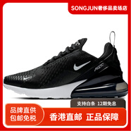 耐克（NIKE）AirMax270復古抗沖擊低幫氣墊休閑跑步鞋女款黑白 36