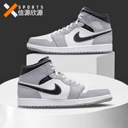 耐克（NIKE）【潮】男鞋板鞋aj1新款中幫運動輕便時尚潮流耐磨休閑籃球鞋 554724-078/灰白黑 40.5
