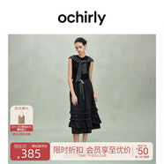 歐時(shí)力OCHIRLY 假兩件羊毛無袖毛織連衣裙荷葉邊傘裙女2025夏新款 黑色 S