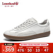 楓葉（leaveland）意大利男鞋2025新品真牛皮復古情侶款德訓鞋戶(hù)外男士運動(dòng)休閑板鞋 【2.0防潑水】白色（皮鞋碼） 41
