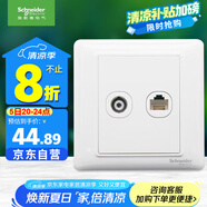 施耐德電氣 開關(guān)插座面板 電視+五類電腦網(wǎng)絡(luò)網(wǎng)線信息面板 睿意系列 白色