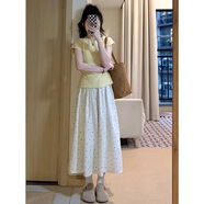 茯見(jiàn)波點(diǎn)半身裙女春夏2025新款高腰a字顯瘦中長(cháng)款法式小個(gè)子白色傘裙 白色 M