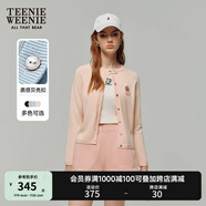 Teenie Weenie小熊針織開衫2025年春夏新款學(xué)院風(fēng)高智感圓領(lǐng)毛衣外套女空調(diào)衫 粉色 L