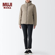 無(wú)印良品（MUJI）女式 便攜式 立領(lǐng)羽絨夾克羽絨服外套冬季女裝女款外衣 淺棕色 XL （165/92A）