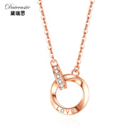 黛瑞思輕奢項(xiàng)鏈女莫比烏斯環(huán)玫瑰金色時尚飾品情人節(jié)生日禮物送女友老婆 莫比烏斯環(huán)玫瑰金色-字母LOVE