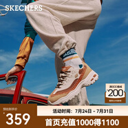 斯凱奇（Skechers）男鞋拼接厚底老爹鞋情侶鞋休閑運動熊貓鞋237153 灰褐色/自然色/TPNT 42