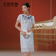 云思木想Ysimo-X摩登國風(fēng)2025夏季新款刺繡蕾絲鉤花連衣裙13456 白色 S