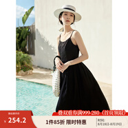 茵曼（INMAN）章若楠同款歐若風(fēng)天絲薄開(kāi)衫女裝襯衫2025夏季新品長(cháng)袖襯衣 吊帶裙黑色-18322336 S