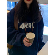 燦沛白色衛衣女純棉加絨加厚炸街連帽衛衣女秋冬季新款寬松慵懶風(fēng) 灰色薄款 毛圈純棉 S 建議110斤內