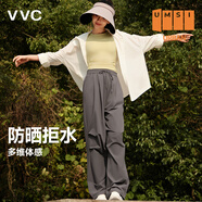 VVC成毅同款防曬褲女闊腿褲女新款夏季高腰寬松直筒戶外休閑褲 星河灰 M 【160-165cm 50-60kg】