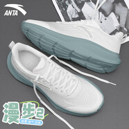 安踏（ANTA）【凌云】男鞋運動(dòng)鞋子男夏季輕質(zhì)軟底網(wǎng)面緩沖跑鞋透氣休閑跑步鞋 象牙白 【漫步2】 42
