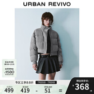 UR冬季新款女裝雅丹風(fēng)簡約立領(lǐng)面包服棉服外套UYY140009 冷灰 XS